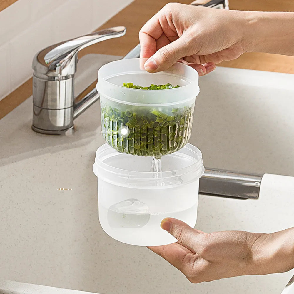 Kitchen tool  Plastic Storage Box Fresh-Keeping Box Refrigerator Fruit Vegetable Drain Crisper Kitchen Storage Containers