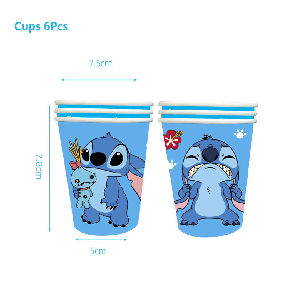 Disney Lilo&Stitch Tableware Party Supplies Kid Birthday DIY Balloons Backdrop Cup Plate Napkin Party Decor Baby Shower Gift Bag