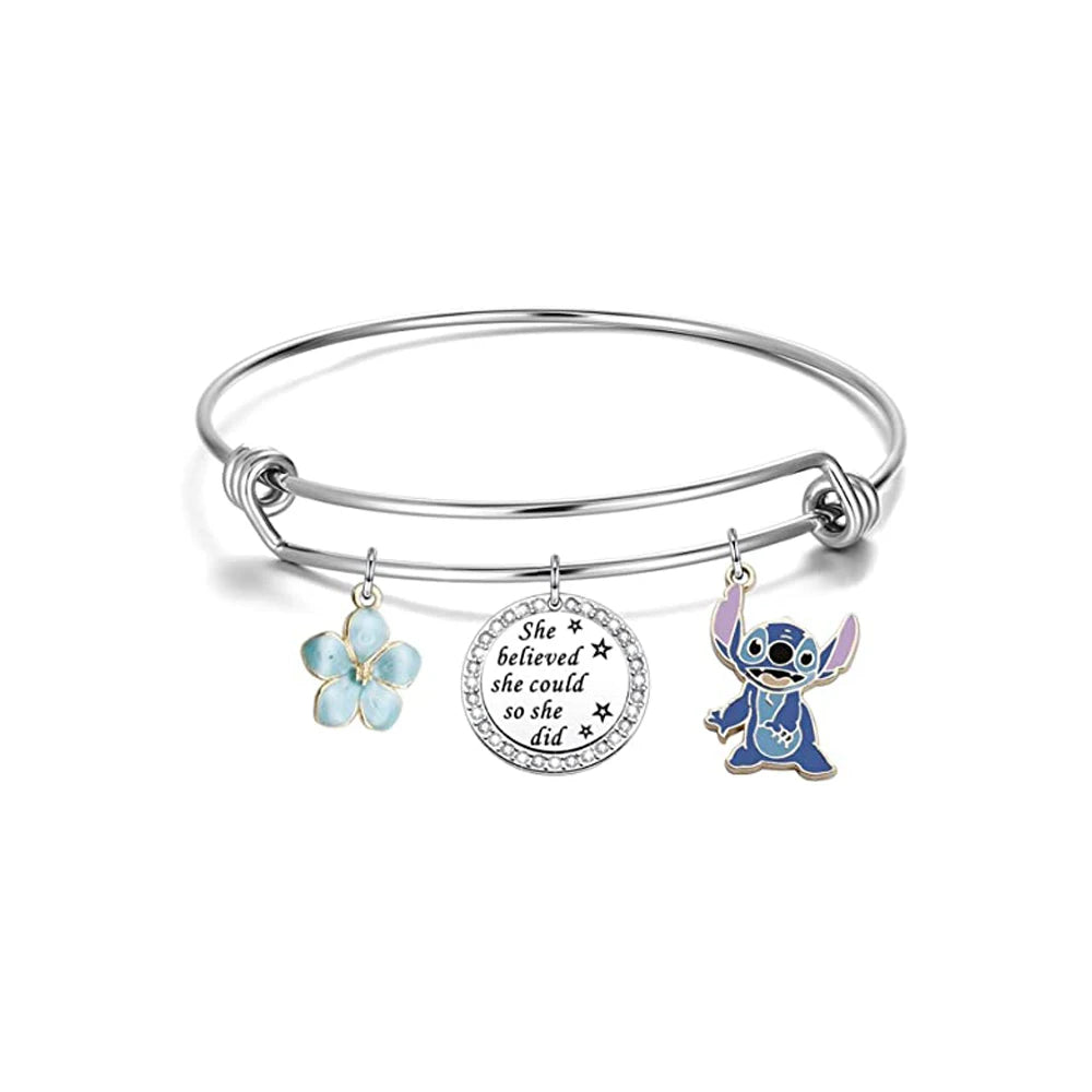 Disney Sci-fi Animated Film Lilo & Stitch Necklace Cute Cartoon Stitch Enamel Pendant Necklaces For Women Jewellery Gifts