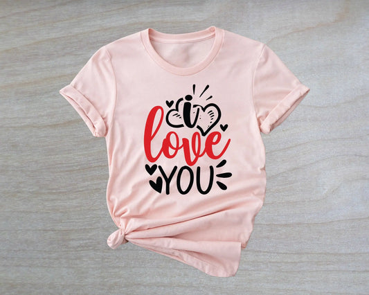 I Love You T Shirt Couple Valentines Day For Her Heart