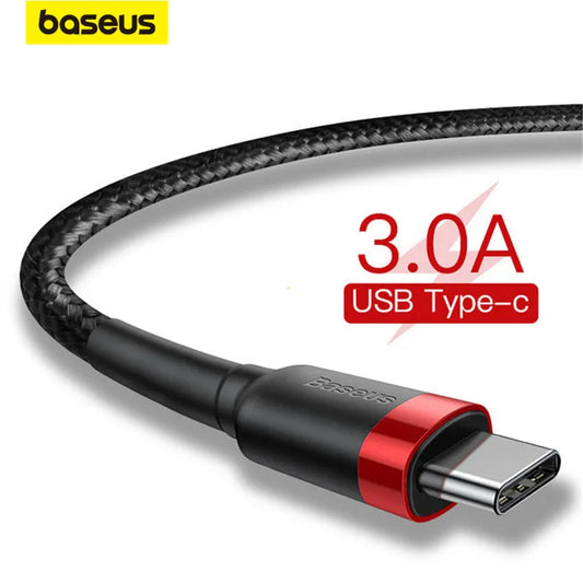 Baseus USB Type C Cable for Samsung S10 S9 Quick Charge 3.0 Cable USB C Fast Charging for Huawei P30 Xiaomi USB-C Charger Wire