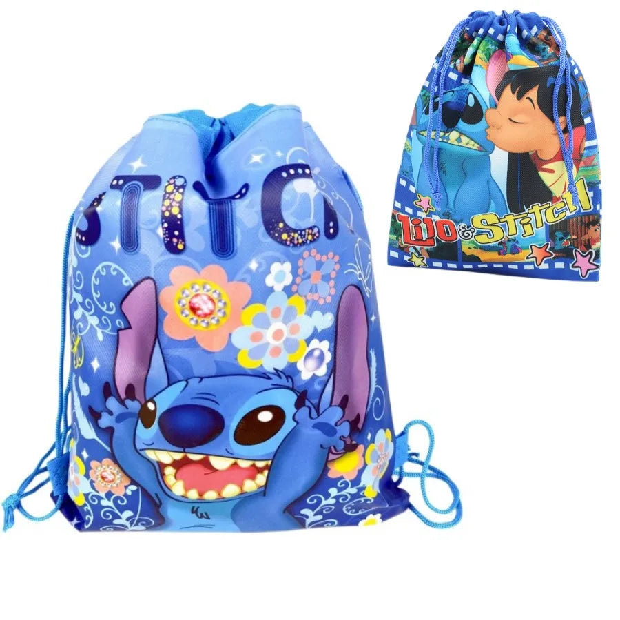 Disney Anime Lilo&Stitch Nonwoven Drawstring Bag Stitch Party Decorations Gift Bag Kid Birthday Party Baby Shower Supplies Gifts