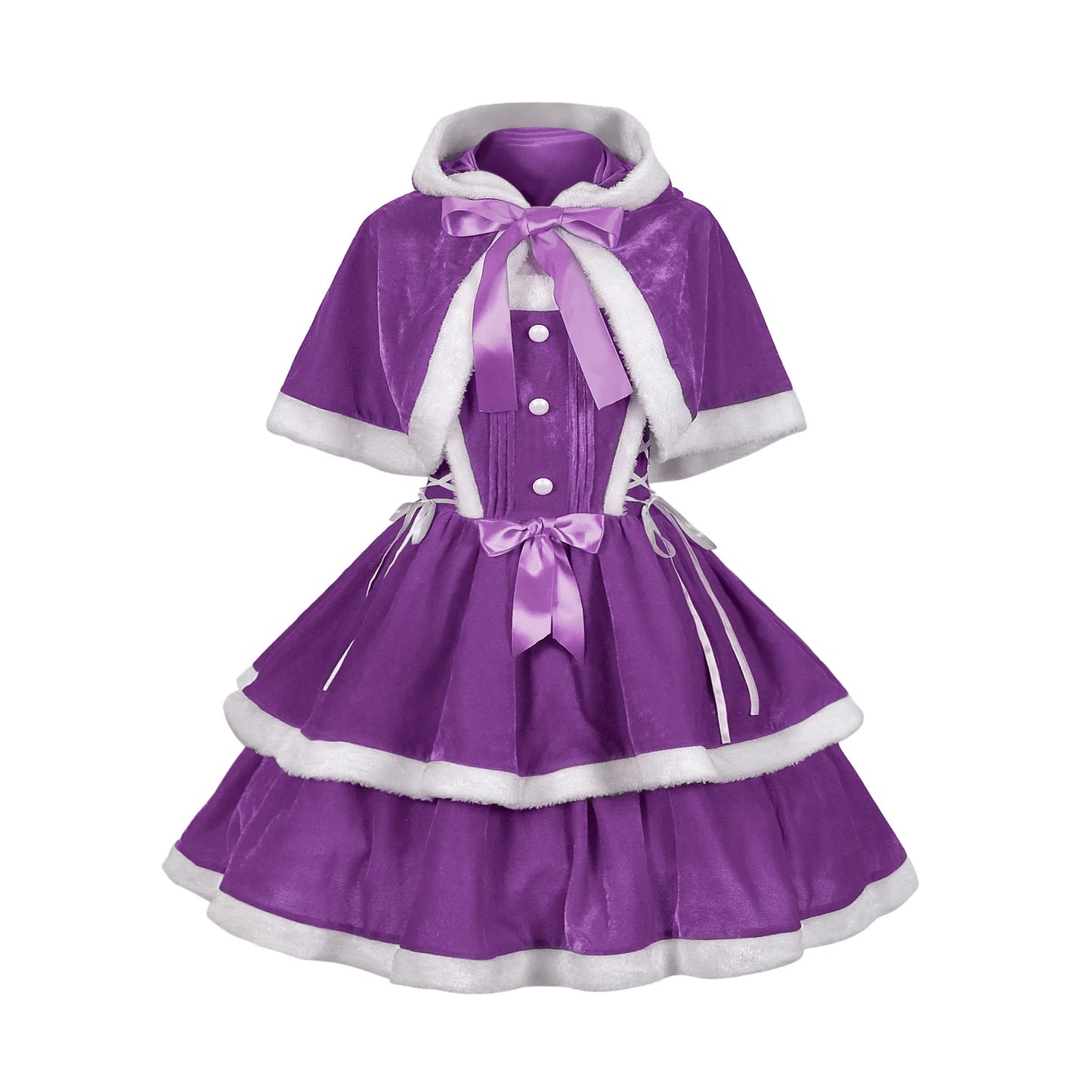 Christmas Dress For Women  Waist Fashion Warm Sling Dress Suit With Cloak And Dress Women Santa Claus Halloween Costume