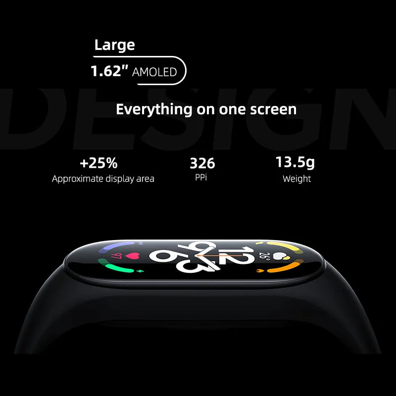 Xiaomi Mi Band 7 Smart Bracelet 6 Color AMOLED 1.62" Screen 24h Blood Oxygen Fitness Traker 5AM Waterproof