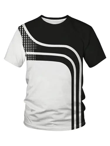 Men's Colorblock Striped Tee Short Sleeve Casual T Shirt Summer new in tops & tees oversized t shirt men's clothing 2024