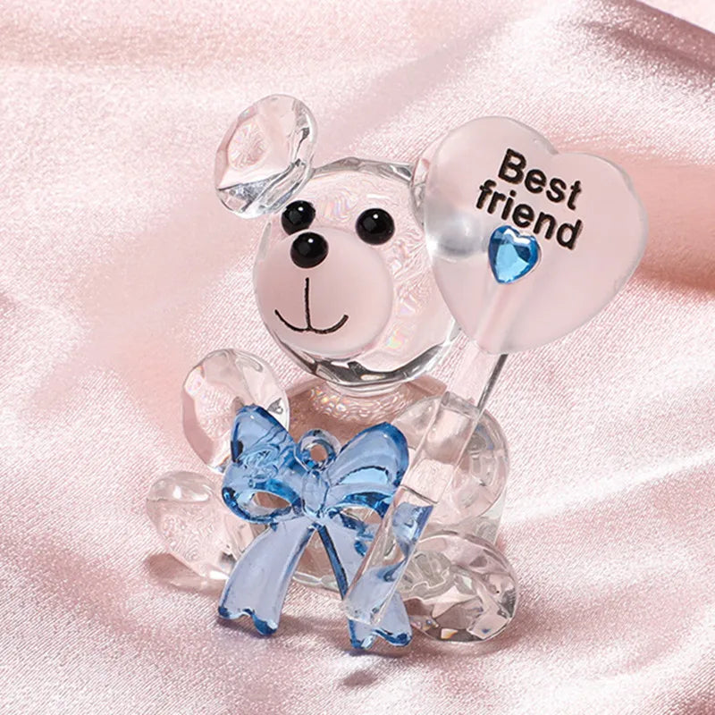 Valentines Day Gift Crystal Glass Bear I Love You Best Gifts for Girlfriend Boyfriend Wedding Gift for Guests Bridesmaid Gift