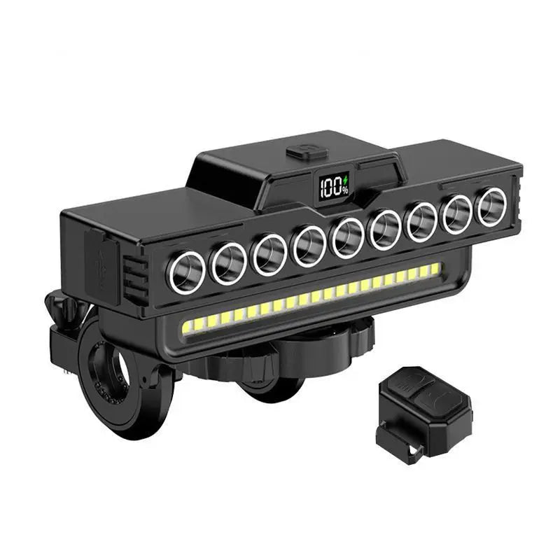 15LED Bike Light with 120DB Bell, USB Rechargeable Bicycle Headlight, 18650 Battery & Handlebar Mount, Waterproof Cycling Gear