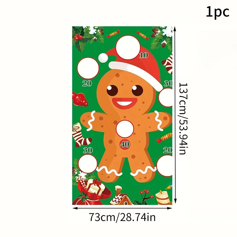 Christmas Fun Throwing game Background Cloth ，fun background cloth Christmas Party Decoration Background Cloth