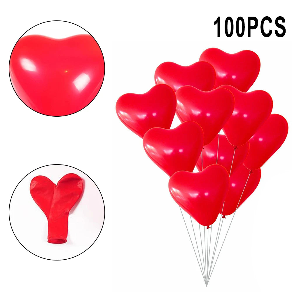 10/30/100pcs Rose Gold Love Heart Shape Foil Balloons Wedding Room Birthday Party Valentine Decorations Air Balls Globos