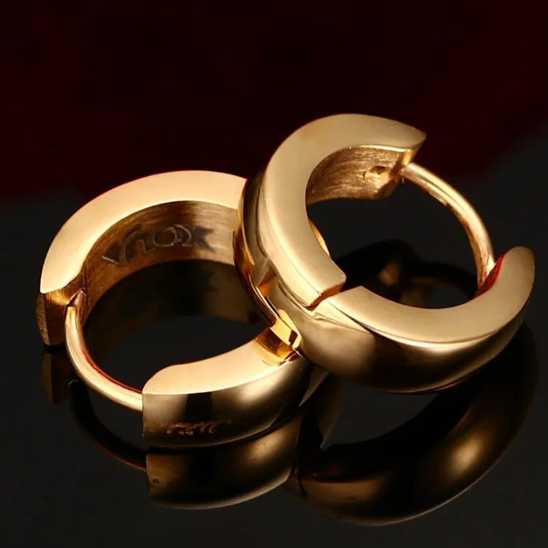Punk Huggie Earrings for Men, Fashion Jewelry Stainless Steel Unique Small Hoop Earrings brincos masculinos