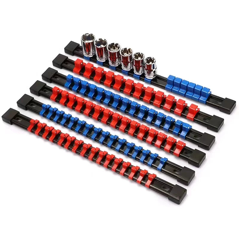 1/4" 3/8" 1/2" Wrench Holders Traight Plastic Universal Socket Organizer Rail Bracket Repair tools Socket Wall Wrench Home Tools