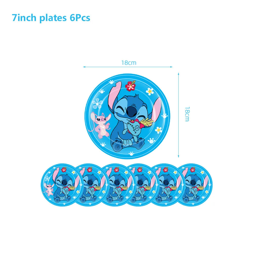 Disney Lilo&Stitch Tableware Party Supplies Kid Birthday DIY Balloons Backdrop Cup Plate Napkin Party Decor Baby Shower Gift Bag