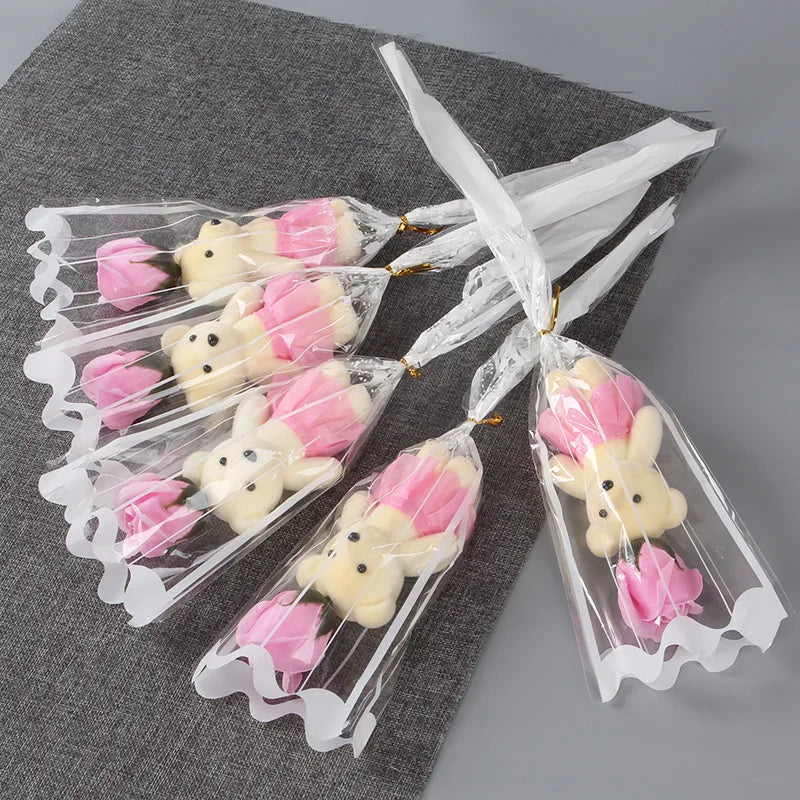 2022 Valentines Day Gift for Girlfriend Bear Flower Soap Wedding Gift for Guests Gift To A Girl Boyfriend Party Favors Presents