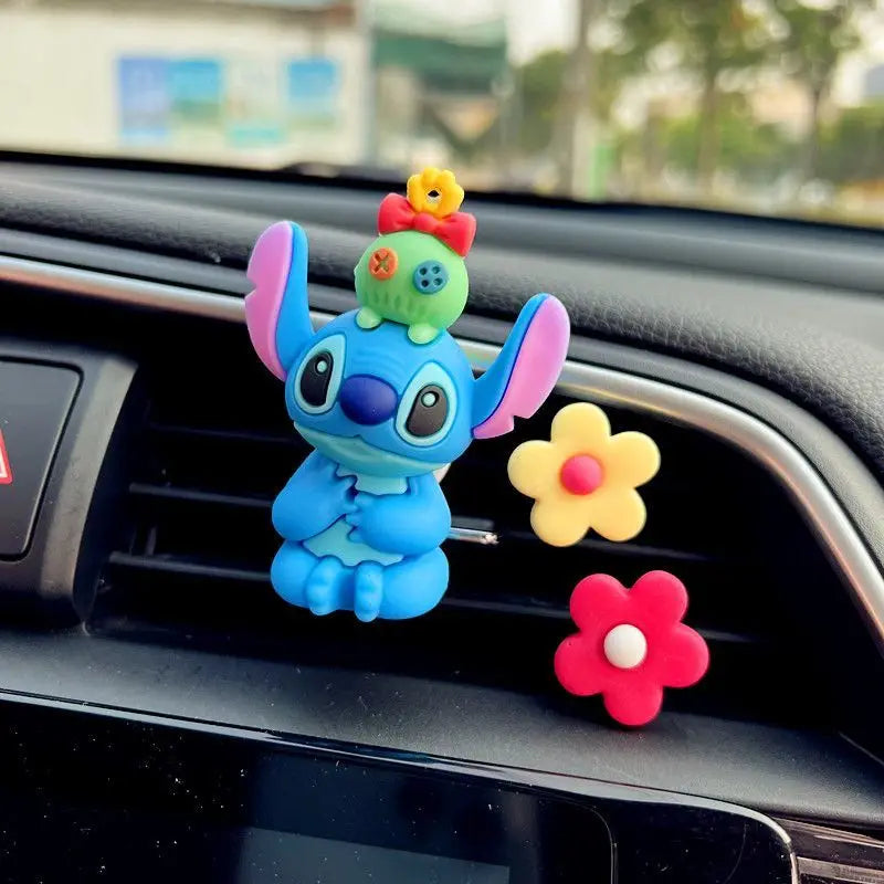 Stitch new car creative personalized cartoon decoration for men and women car air outlet purifying air aromatherapy holiday gift