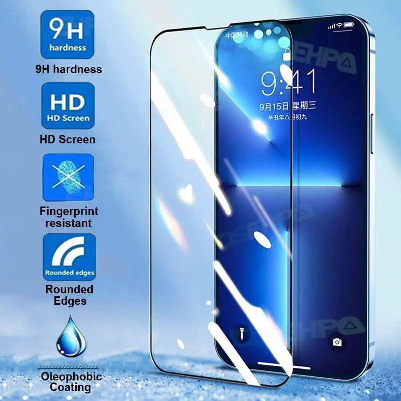 9D Anti-Burst Tempered Glass For Apple iPhone 14 Plus 13 12 11 Pro Max mini Screen Protector iPhone X XR XS Max Protective Film