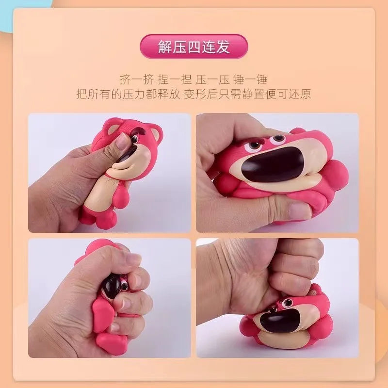 Disney Stitch Decompression Toys Kawaii Strawberry Bear Lilo and Stitch Model Doll Slow Rebound Stress Relief Toys Kids Gifts