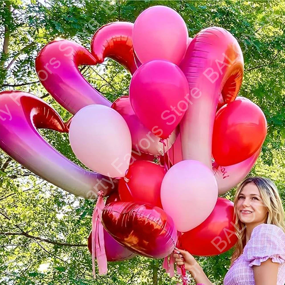 Happy Valentine’s Day Glasses Love Red Heart Bear Balloons Cake Insert Wedding Anniversary Party Supplies Gift Home Decoration