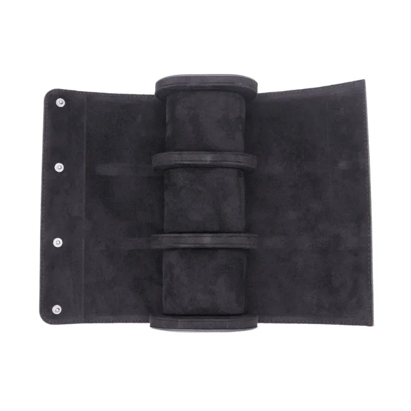 Watch Roll Travel Case for Storage Organizer, Anti-Scratching 3-Digit Watch Box for Men Women Jewelry Necklace Bracelet Display