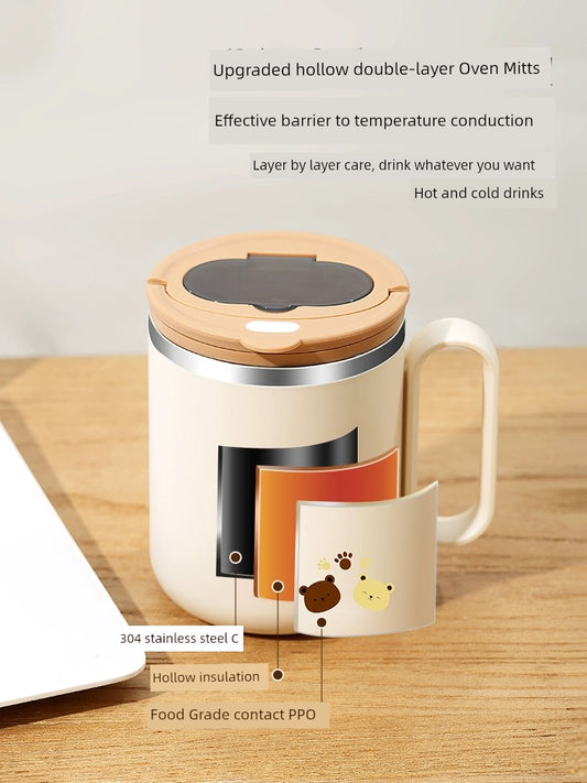 Water Cup Female New 2023 Good-looking Office Stainless Steel Mug Cup Adult Coffee Cup Tea Cup Spoon with Lid