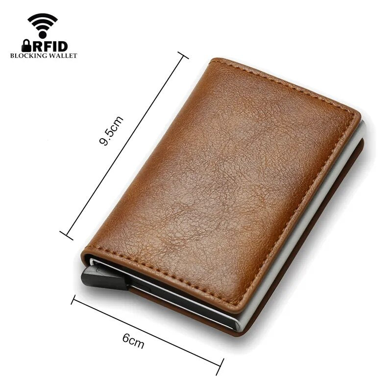 Custom Card Holder Men Wallets Rfid Black Carbon Fiber Leather Minimalist Wallet Gifts For Men Personalized Carteira Masculina