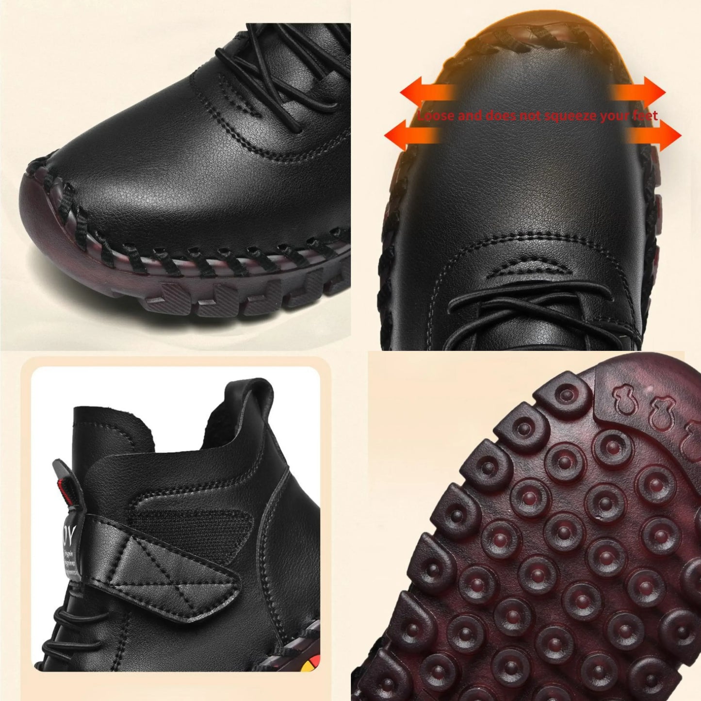 Fur Women Boots Winter Ankle Boots Hand Sewing Thread Mom Cotton Shoes for Women 2023 New Waterproof Short Snow Boot Botas Mujer