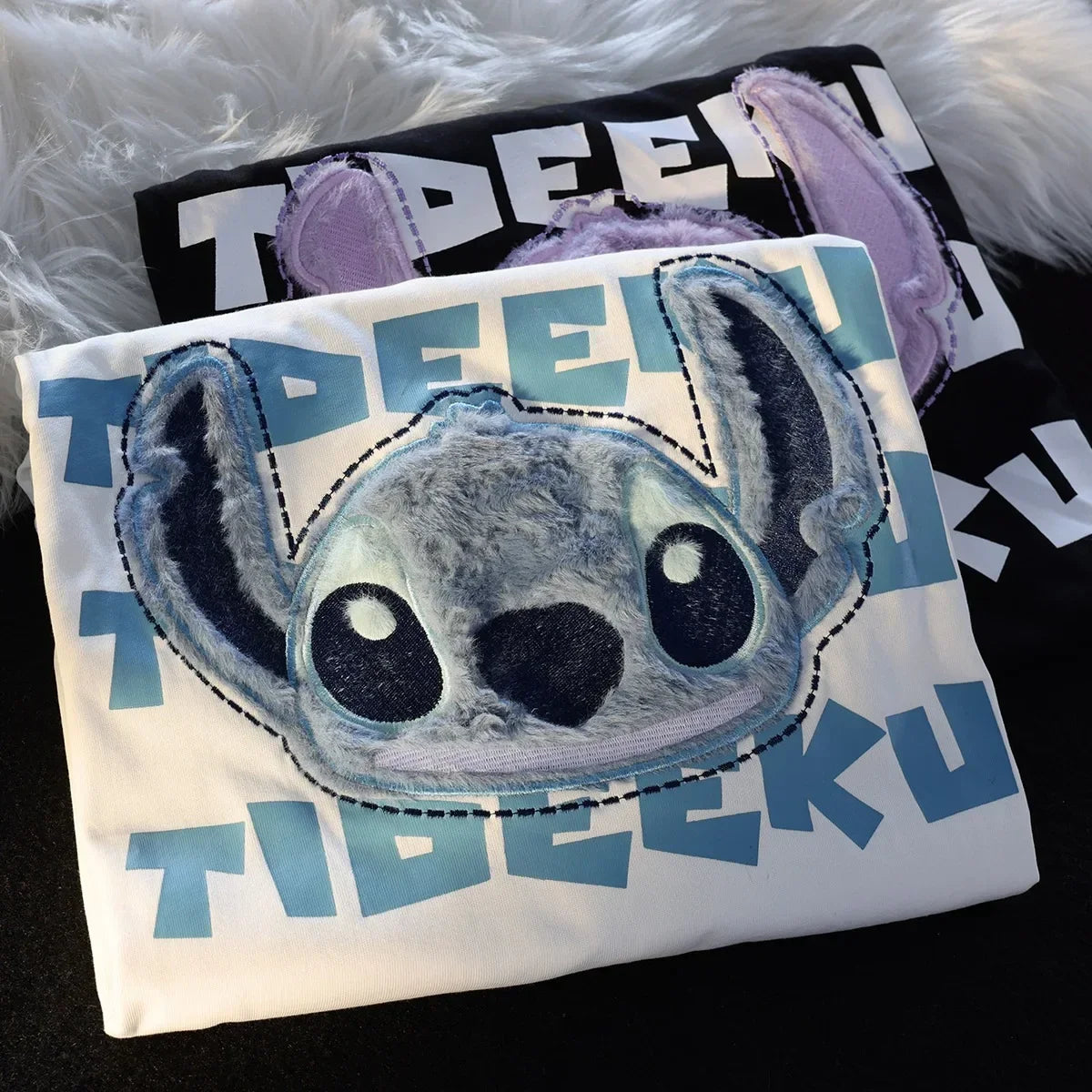 Youth men and women Stitch Disney oversize T Shirts Anime Character Print Cosplay Thin T-Shirts girl Graphic Undershirts
