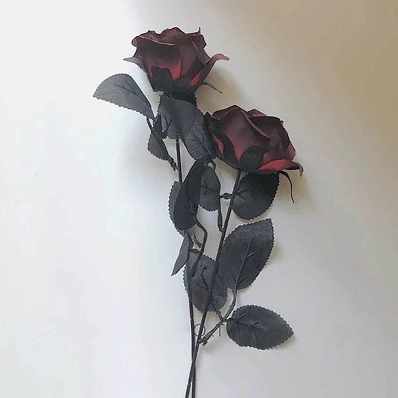 1pc Gothic Black Rose Artificial Flowers Simulation Flowers Valentine Roses Flowers Home Decorations Wedding Chritmas Decoration
