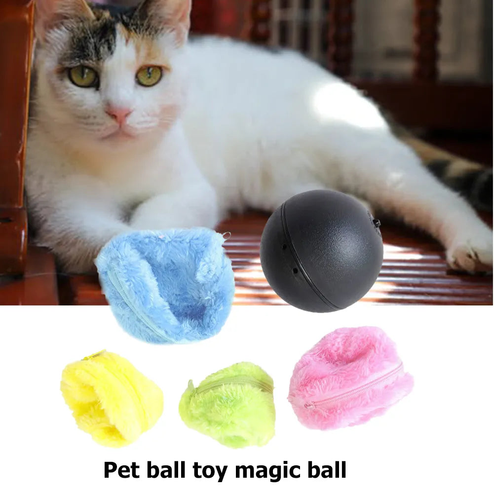 Magic Rolling Ball Toy Activation Ball Dog Cat Interactive Funny Chew Plush Electric Rolling Ball Pet Dog Cat Toy