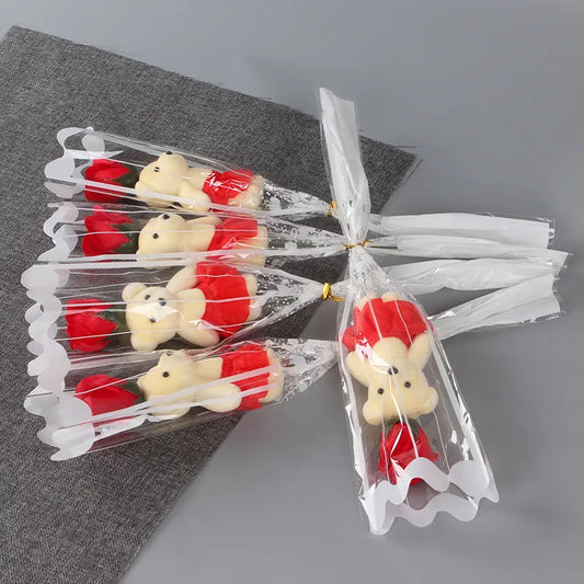 2022 Valentines Day Gift for Girlfriend Bear Flower Soap Wedding Gift for Guests Gift To A Girl Boyfriend Party Favors Presents