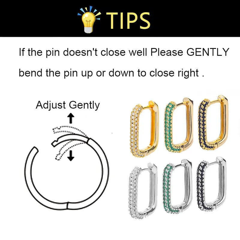 Luxury Zircon Black Hoop Earrings For Women Stainless Steel Square Earring Trending 2023 Wedding Aesthetic Jewelry Gift Bff
