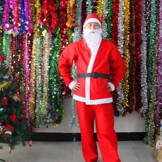 Christmas clothes Christmas men's clothes Santa Claus dress up Christmas suit 5-piece set