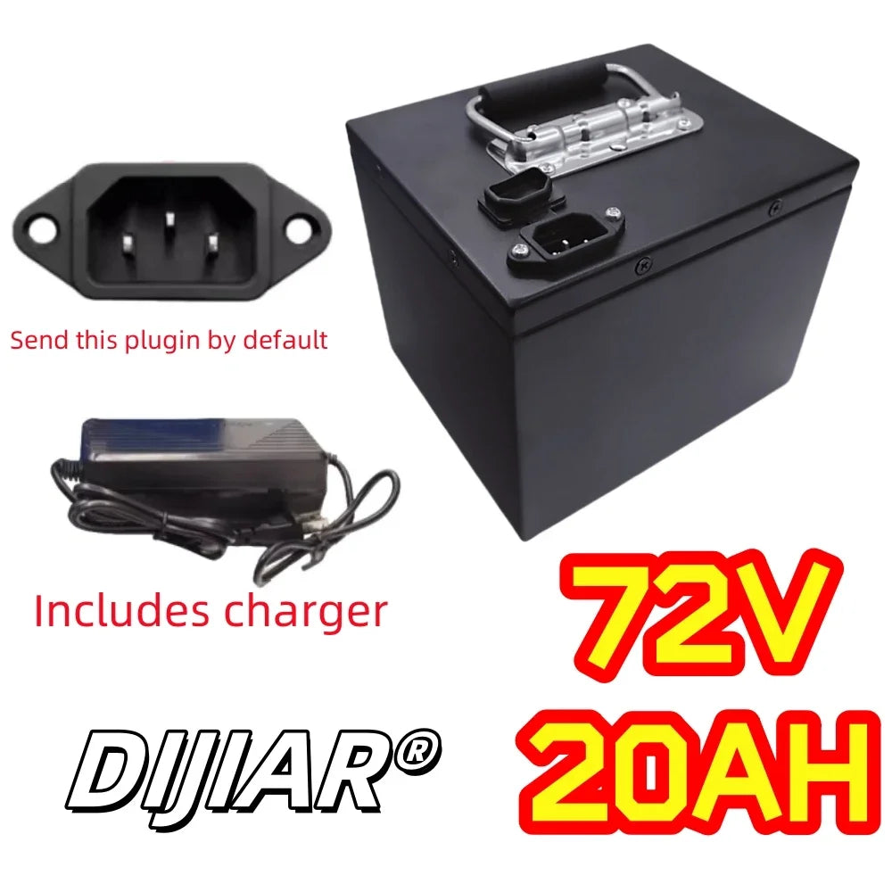 Air express delivery, 72V40AH, 18650 lithium battery, sufficient capacity, strong power, metal shell, suitable for 250-3000W