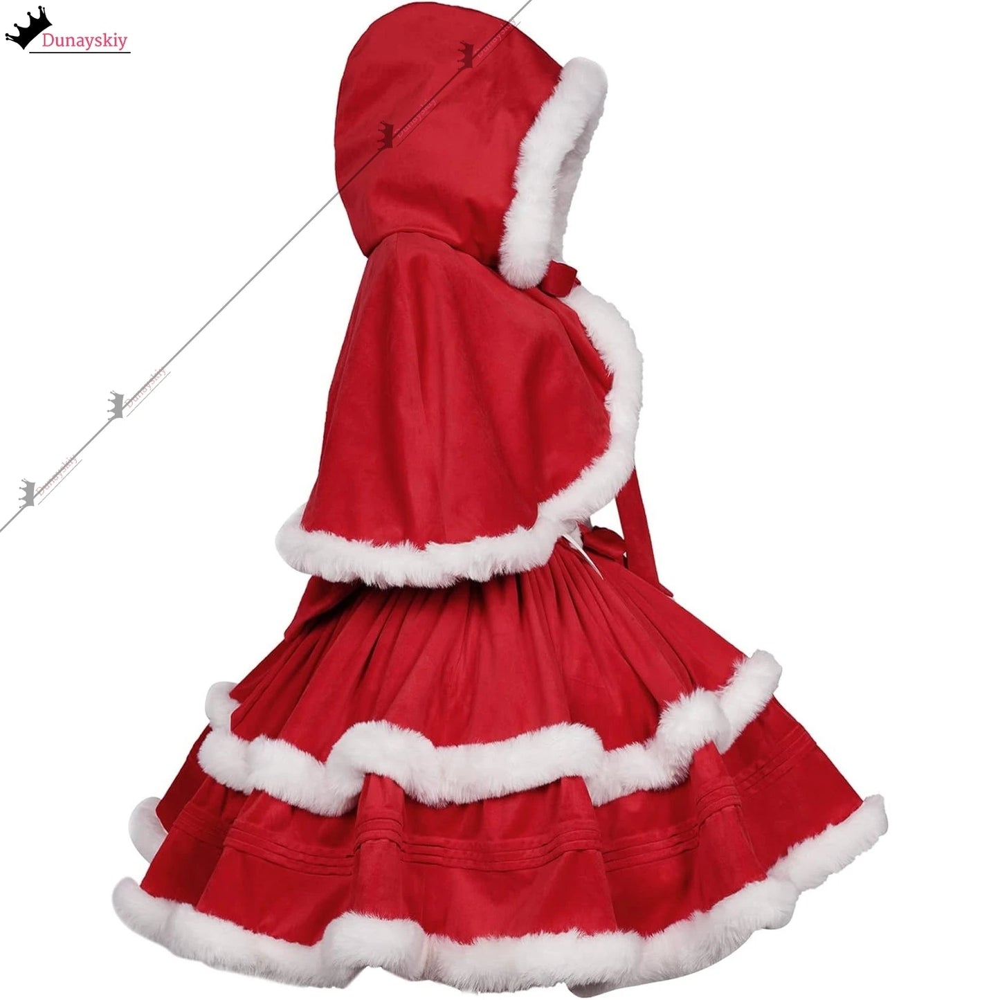 Christmas Skirt COSPLAY Dress Christmas Little Red Riding Hood Dress Strap Skirt with Small Shawl Sexy Christmas Costume Woman