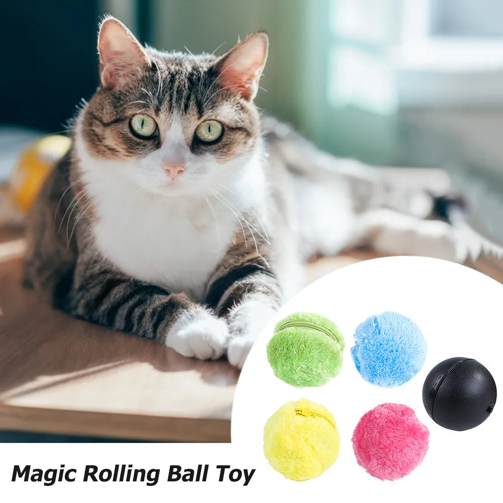 Magic Rolling Ball Toy Activation Ball Dog Cat Interactive Funny Chew Plush Electric Rolling Ball Pet Dog Cat Toy