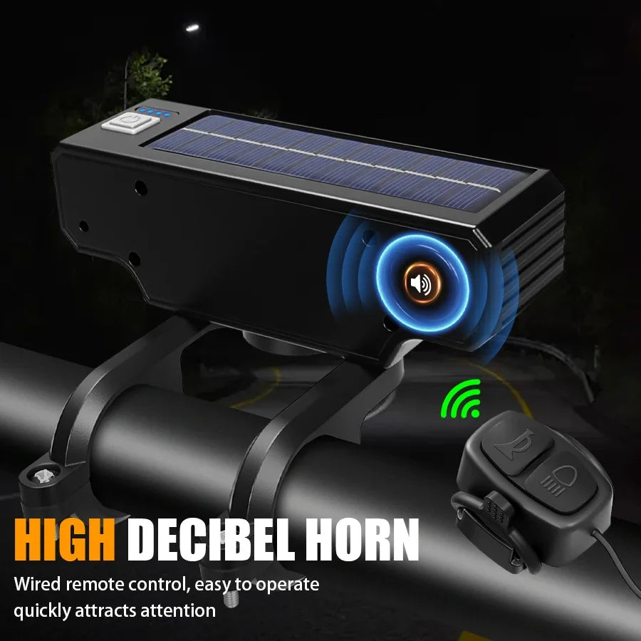 15LED Bike Light with 120DB Bell, USB Rechargeable Bicycle Headlight, 18650 Battery & Handlebar Mount, Waterproof Cycling Gear