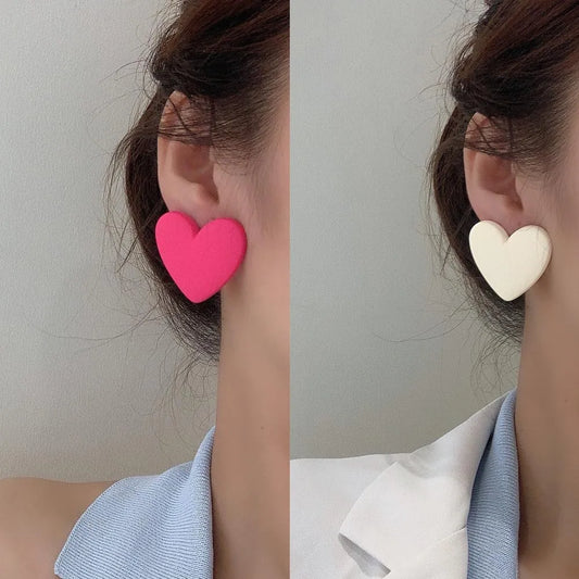 Heart Red White Black Yellow Earrings Love Statement Wedding Geometric Heart Bohemian Vintage Acrylic Trend Party Jewelry Gift