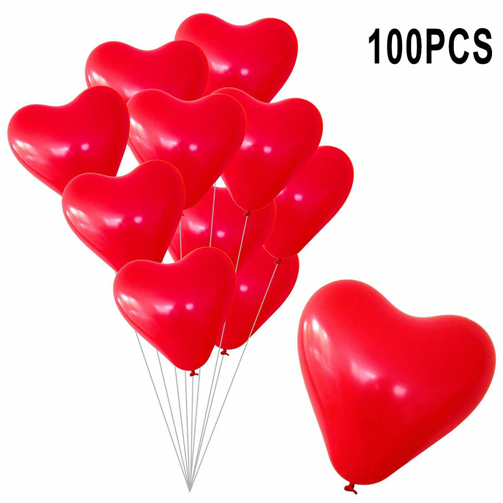 10/30/100pcs Rose Gold Love Heart Shape Foil Balloons Wedding Room Birthday Party Valentine Decorations Air Balls Globos