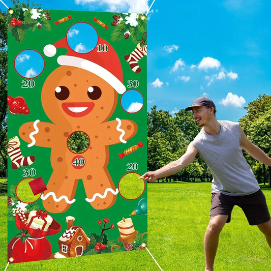 Christmas Fun Throwing game Background Cloth ，fun background cloth Christmas Party Decoration Background Cloth