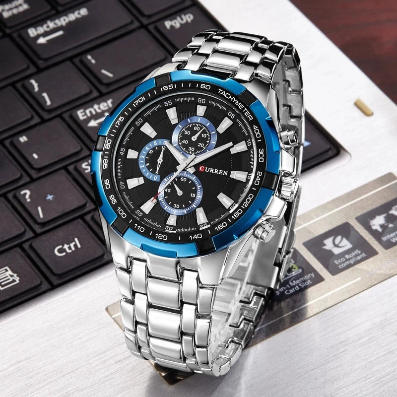 2022 CURREN Top Brand Quartz Watch Men Waterproof Sport Military Wristwatch Men Business Stainless Steel Male Clock Reloj Hombre