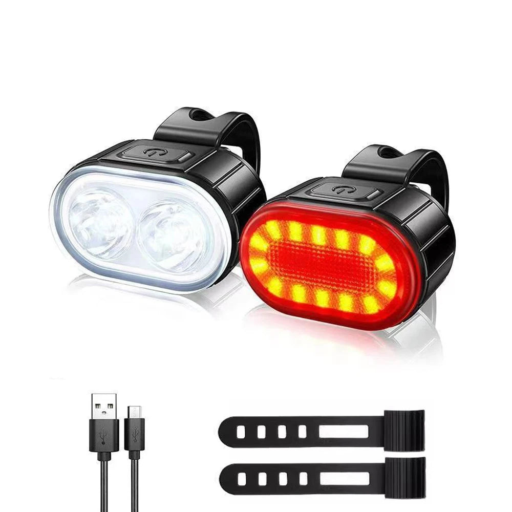 15LED Bike Light with 120DB Bell, USB Rechargeable Bicycle Headlight, 18650 Battery & Handlebar Mount, Waterproof Cycling Gear