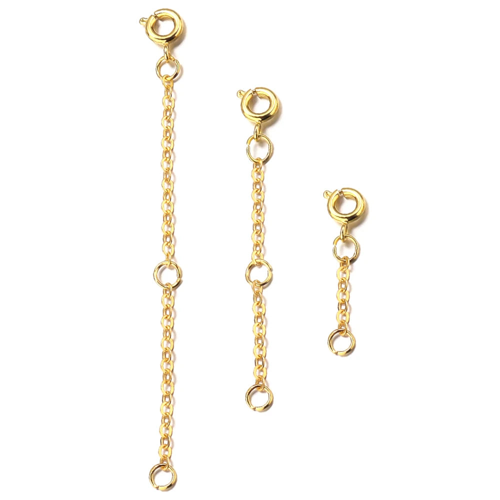 3 strip/set Extension Chain Adjustable Link Chains 4 Size Spring Buckle Necklace Bracelet Chain Extension for Jewelry Making