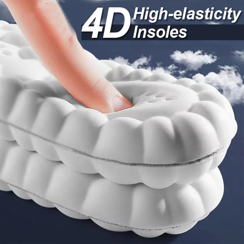 4D Latex Sport Insoles Super Soft High Elasticity Shoe Pads Anti-pain Deodorant Cushion Arch Support Running Insoles Foot Insole